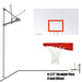 JayPro Sports Basketball System - Straight Post (4-1/2 in. Pole with 4 ft. Offset) - 72 in. Steel Backboard - Playground Goal