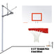 JayPro Sports Basketball System - Straight Post (4-1/2 in. Pole with 4 ft. Offset) - 72 in. Steel Backboard - Playground Goal