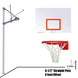 JayPro Sports Basketball System - Straight Post (4-1/2 in. Pole with 4 ft. Offset) - 60 in. Steel Backboard - Flex Rim Goal