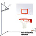 JayPro Sports Basketball System - Straight Post (4-1/2 in. Pole with 4 ft. Offset) - 60 in. Steel Backboard - Super Goal