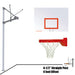 JayPro Sports Basketball System - Straight Post (4-1/2 in. Pole with 4 ft. Offset) - 60 in. Steel Backboard - Playground Breakaway Goal