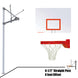 JayPro Sports Basketball System - Straight Post (4-1/2 in. Pole with 4 ft. Offset) - 60 in. Steel Backboard - Playground Breakaway Goal