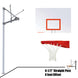 JayPro Sports Basketball System - Straight Post (4-1/2 in. Pole with 4 ft. Offset) - 60 in. Steel Backboard - Playground Goal
