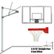 JayPro Sports Basketball System - Straight Post (5-9/16 in. Pole with 6 ft. Offset) - 72 in. Acrylic Backboard - Playground Breakaway Goal