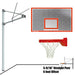 JayPro Sports Basketball System - Straight Post (5-9/16 in. Pole with 6 ft. Offset) - 72 in. Perforated  Aluminum Backboard - Playground Breakaway Goal