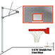 JayPro Sports Basketball System - Straight Post (5-9/16 in. Pole with 6 ft. Offset) - 72 in. Perforated  Aluminum Backboard - Playground Breakaway Goal