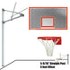 JayPro Sports Basketball System - Straight Post (5-9/16 in. Pole with 6 ft. Offset) - 72 in. Perforated  Steel Backboard -Flex Rim Goal