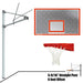 JayPro Sports Basketball System - Straight Post (5-9/16 in. Pole with 6 ft. Offset) - 72 in. Perforated  Steel Backboard - Playground Goal