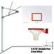 JayPro Sports Basketball System - Straight Post (5-9/16 in. Pole with 6 ft. Offset) - 72 in. Steel Backboard - Double Rim