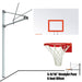 JayPro Sports Basketball System - Straight Post (5-9/16 in. Pole with 6 ft. Offset) - 72 in. Steel Backboard - Flex Rim Goal