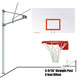 JayPro Sports Basketball System - Straight Post (5-9/16 in. Pole with 6 ft. Offset) - 72 in. Steel Backboard - Flex Rim Goal
