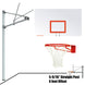 JayPro Sports Basketball System - Straight Post (5-9/16 in. Pole with 6 ft. Offset) - 72 in. Steel Backboard - Super Goal