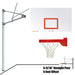 JayPro Sports Basketball System - Straight Post (5-9/16 in. Pole with 6 ft. Offset) - 72 in. Steel Backboard - Playground Breakaway Goal
