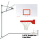 JayPro Sports Basketball System - Straight Post (5-9/16 in. Pole with 6 ft. Offset) - 72 in. Steel Backboard - Playground Breakaway Goal