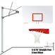 JayPro Sports Basketball System - Straight Post (5-9/16 in. Pole with 6 ft. Offset) - 72 in. Steel Backboard - Playground Goal