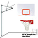 JayPro Sports Basketball System - Straight Post (5-9/16 in. Pole with 6 ft. Offset) - 60 in. Steel Backboard - Flex Rim Goal