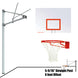 JayPro Sports Basketball System - Straight Post (5-9/16 in. Pole with 6 ft. Offset) - 60 in. Steel Backboard - Super Goal