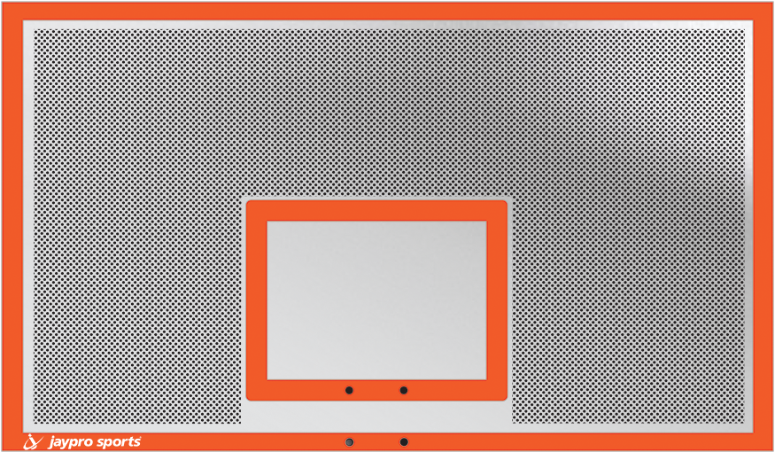 JayPro Sports Basketball System - Straight Post (5-9/16 in. Pole with 6 ft. Offset) - 72 in. Perforated  Steel Backboard - Double Rim