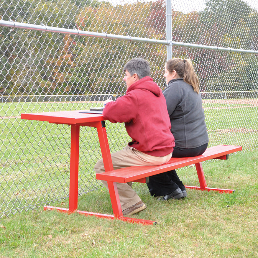 JayPro Sports Scorer Table (Outdoor) with Bench - 7-1/2 ft. - Portable  (Powder Coated)