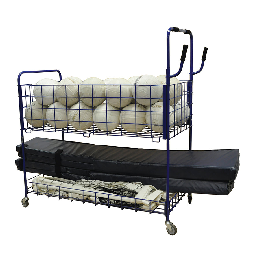 JayPro Sports Ball Cart - ToteMaster  Open Top (33 Ball) (Blue)