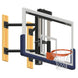 JayPro Sports Basketball System - Wall-Mounted - Shooting Station - Adjustable Height (Indoor) - 72 in. Glass Backboard, Contender Series Breakaway Goal
